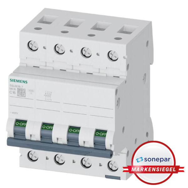 SIEMENS - MS! Leitungsschutzschalter 400V 6kA, 3+N-polig, C, 16A