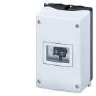 SIEMENS - Isolierstoff-Aufbaugeh. IP55, N- und PE-Klemme, 54mm, metr.