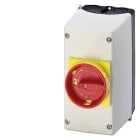 SIEMENS - Isolierstoff-Aufbaugeh. mit Not-AUS-Drehantrieb, 72mm, metr. Kabeldurchführung