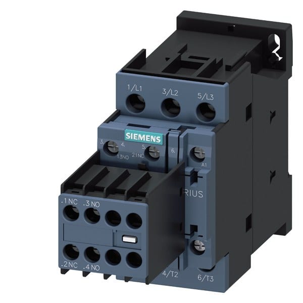 SIEMENS - Schütz, AC-3e, 38 A/18,5 kW/400V, 3-polig, AC 400V/50Hz, 2S+2Ö, Schraubanschluss