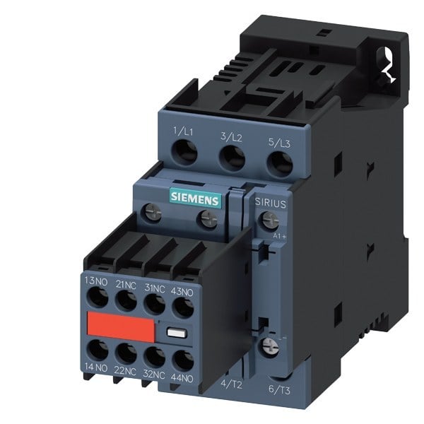 SIEMENS - Schütz, AC-3e, 9 A/4 kW/400V, 3-polig, DC 24V, 2S+2Ö, Schraubanschluss