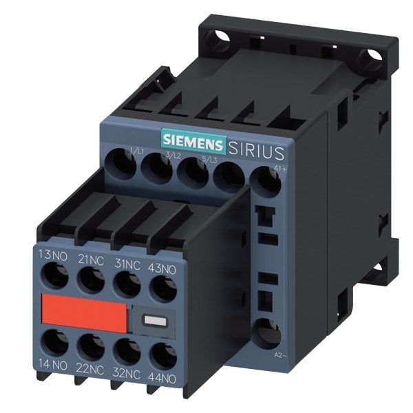 SIEMENS - Schütz, AC-3e, 7 A/3 kW/400V, 3-polig, DC 24V, 2S+2Ö, Schraubanschluss