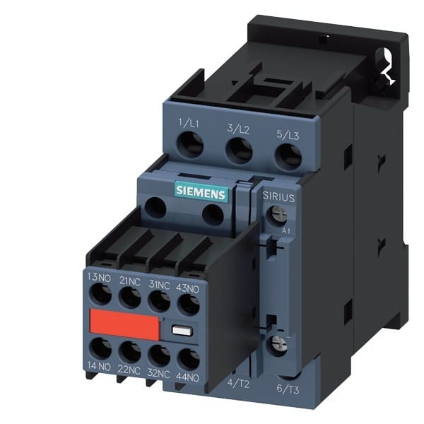 SIEMENS - Schütz, AC-3e, 25A/11kW/400V,3-polig,AC110V/50Hz,120V/60Hz,2S+2Ö,Schraubansch...