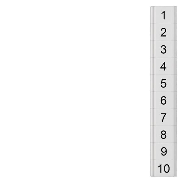 SIEMENS - Bezeichnungsschild, flach, mit 1-10, horizontal, Klemmenbreite: 4,2 mm