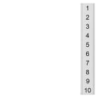 SIEMENS - Bezeichnungsschild, flach, mit 1-10, horizontal, Klemmenbreite: 4,2 mm