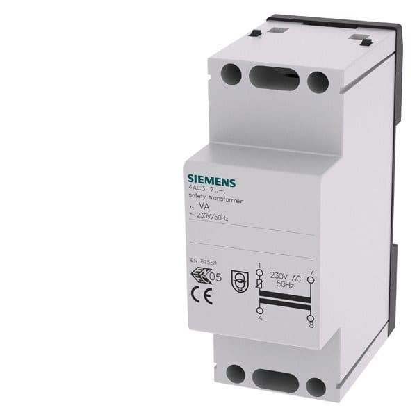 SIEMENS - Sicherheitstransformator, 16VA Primär AC 230V, 50Hz, Sekundär 8V AC
