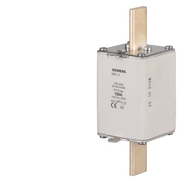 SIEMENS - PV-Sicherungseinsatz, mit Messerkontakten, NH1, In: 125 A, gPV, Un DC: 1000 V
