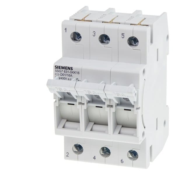 SIEMENS - MINIZED, Sicherungslasttrennschalter, D01, 3-polig, In: 16 A, Un AC: 400 V