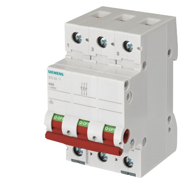 SIEMENS - Ein-Aus-Schalter 100A 3-polig, mit rotem Griff