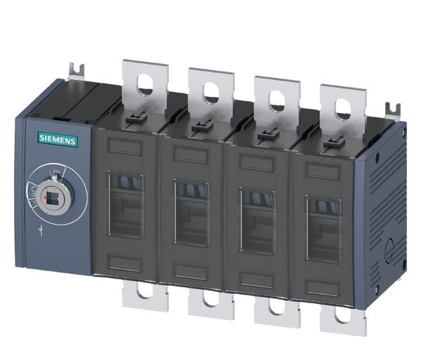 SIEMENS - Lasttrennschalter 500A, Baugr. 3, 4-polig Frontantrieb links Grundgerät