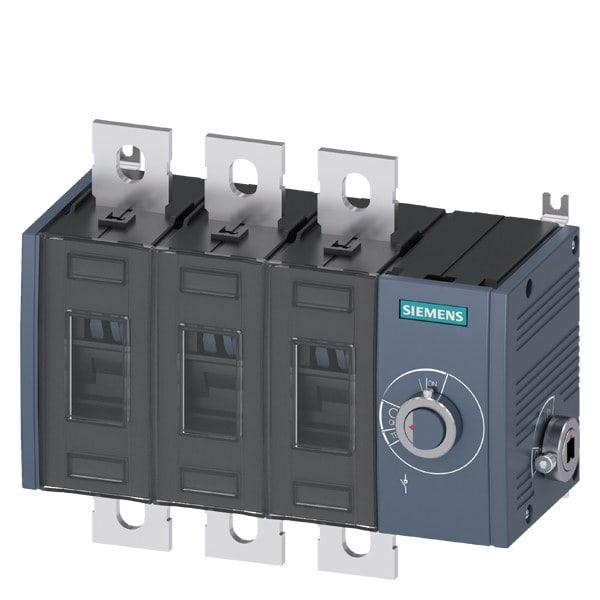 SIEMENS - Lasttrennschalter 500A, Baugr. 3, 3-polig Seitenantrieb rechts Grundgerät