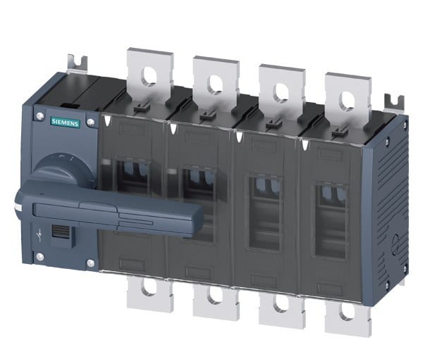 SIEMENS - Lasttrennschalter 500A, Baugr. 4, 4-polig Frontantrieb links Komplettgerät