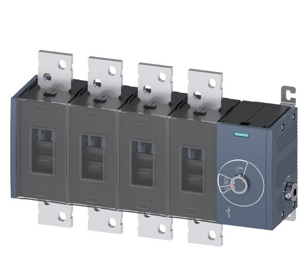 SIEMENS - Lasttrennschalter 1250A, Baugr. 5, 4-polig Seitenwandantrieb rechts Grundgerät