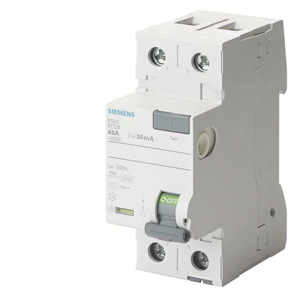 SIEMENS - FI-Schutzschalter, 2-polig, Typ A, In: 80 A, 300 mA, Un AC: 230 V