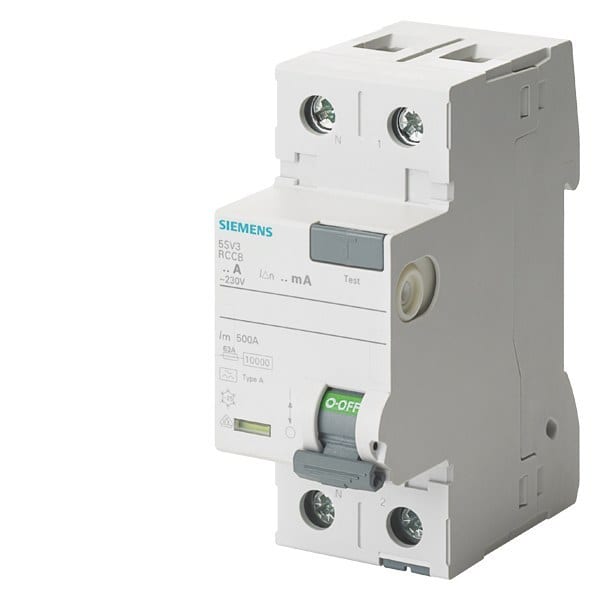 SIEMENS - FI-Schutzschalter, 2-polig, Typ A, selektiv, In: 63 A, 300 mA, Un AC: 230 V