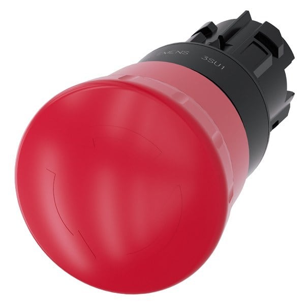 SIEMENS - Not-Halt-Pilzdrucktaster, 22mm, rund, Kunststoff, rot, Drehentriegelung