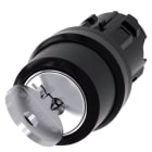 SIEMENS - Schlüsselschalter RONIS, 22mm, rund, Kunststoff, Schlüsselabzug O