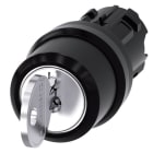 SIEMENS - Schlüsselschalter RONIS, 22mm, rund, Kunststoff, Schlüsselabzug O