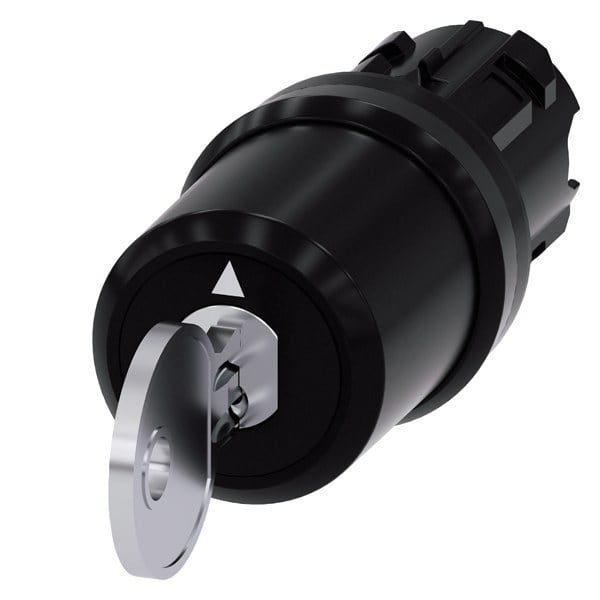 SIEMENS - Schlüsselschalter Siemens, C, 22 mm, rund, Kunststoff, Schlüsselabzug O