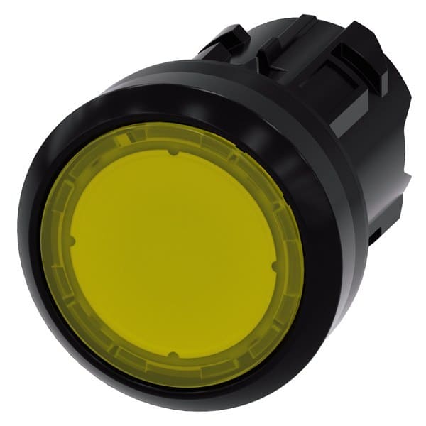 SIEMENS - Drucktaster, beleuchtet, als Leuchtmelder, 22mm, rund, Kunststoff, gelb