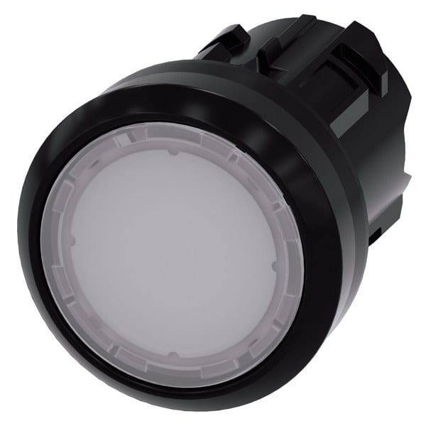 SIEMENS - Drucktaster, beleuchtet, 22mm, rund, Kunststoff, weiß, Druckknopf