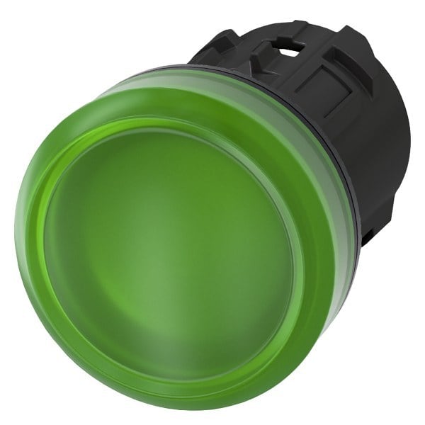 SIEMENS - Leuchtmelder, 22mm, rund, Kunststoff, grün, Linse, glatt