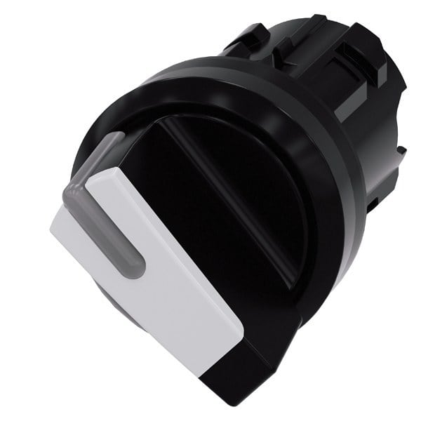 SIEMENS - Knebelschalter, beleuchtbar, 22mm, rund, Kunststoff, schwarz, weiß