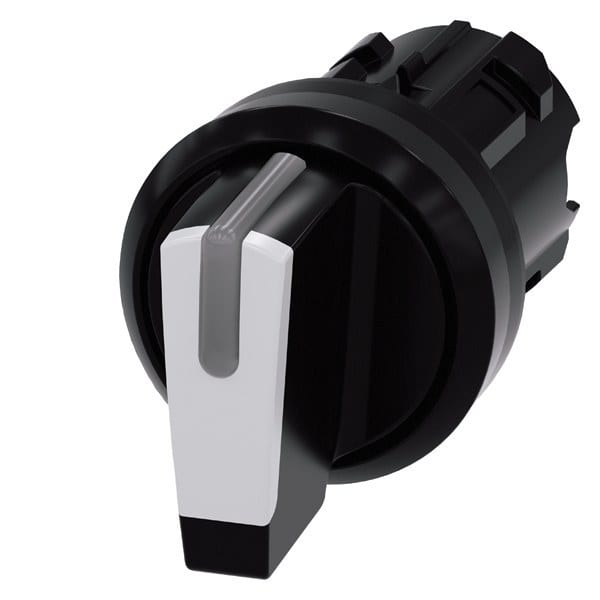SIEMENS - Knebelschalter, beleuchtbar, 22mm, rund, Kunststoff, schwarz, weiß