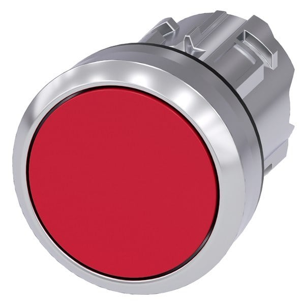 SIEMENS - Drucktaster, 22mm, rund, Metall, hochglanz, rot, Druckknopf