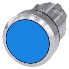 SIEMENS - Drucktaster, 22mm, rund, Metall, hochglanz, blau, Druckknopf