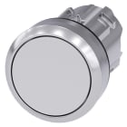 SIEMENS - Drucktaster, 22mm, rund, Metall, hochglanz, weiß, Druckknopf