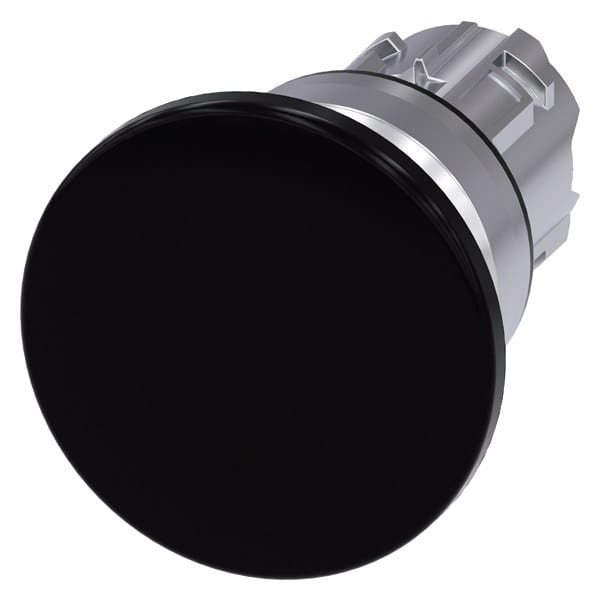 SIEMENS - Pilzdrucktaster, 22mm, rund, Metall, hochglanz, schwarz, 40mm