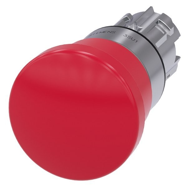 SIEMENS - Not-Halt-Pilzdrucktaster, 22mm, rund, Metall, hochglanz, rot, 40mm
