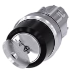 SIEMENS - Schlüsselschalter RONIS, 22mm, rund, Metall, hochglanz, Schlüsselabzug O+I