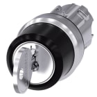 SIEMENS - Schlüsselschalter RONIS, 22mm, rund, Metall, hochglanz, Schlüsselabzug O