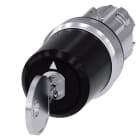 SIEMENS - Schlüsselschalter Siemens, C, 22mm, rund, Metall, hochglanz, Schlüsselabzug O+I