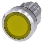 SIEMENS - Drucktaster, beleuchtet, 22mm, rund, Metall, hochglanz, gelb, Druckknopf