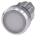 SIEMENS - Drucktaster, beleuchtet, 22mm, rund, Metall, hochglanz, weiß, Druckknopf