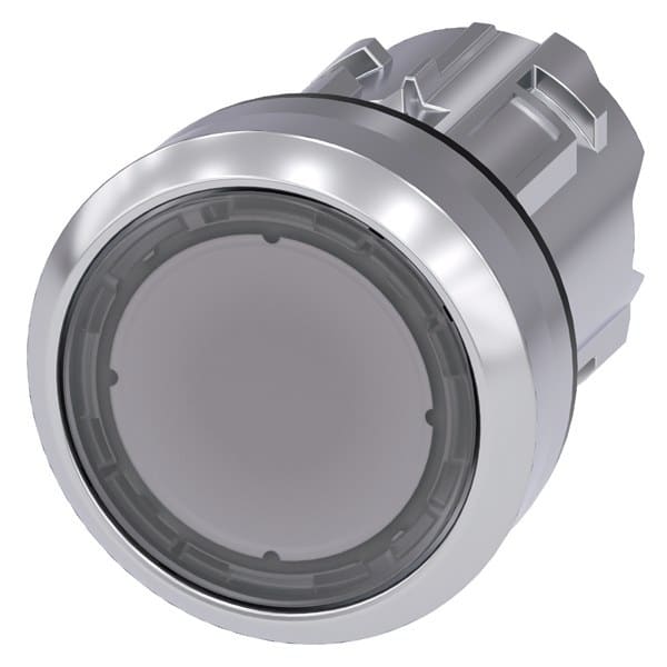 SIEMENS - Drucktaster, beleuchtet, 22mm, rund, Metall, hochglanz, klar, Druckknopf