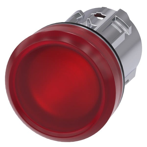 SIEMENS - Leuchtmelder, 22mm, rund, Metall, hochglanz, rot, Linse, glatt