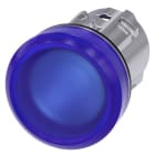 SIEMENS - Leuchtmelder, 22mm, rund, Metall, hochglanz, blau, Linse, glatt
