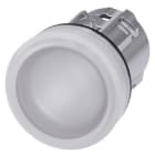 SIEMENS - Leuchtmelder, 22mm, rund, Metall, hochglanz, weiß, Linse, glatt
