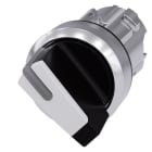SIEMENS - Knebelschalter, beleuchtbar, 22mm, rund, Metall, hochglanz, weiß
