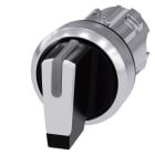 SIEMENS - Knebelschalter, beleuchtbar, 22mm, rund, Metall, hochglanz, weiß