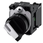 SIEMENS - Knebelschalter, beleuchtbar, 22mm, rund, Kunststoff, schwarz, weiß, 1S