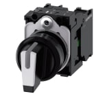 SIEMENS - Knebelschalter, beleuchtbar, 22mm, rund, Kunststoff, schwarz, weiß, 1S, 1S