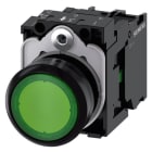 SIEMENS - Drucktaster, beleuchtet, 22mm, rund, Kunststoff, grün, 1S, AC 230V