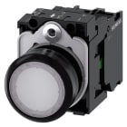SIEMENS - Drucktaster, beleuchtet, 22mm, rund, Kunststoff, weiß, 1S, AC/DC 24V