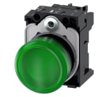 SIEMENS - Leuchtmelder, 22mm, rund, Kunststoff, grün, Linse, glatt, AC 230V