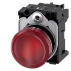 SIEMENS - Leuchtmelder, 22mm, rund, Metall, hochglanz, rot, Linse, glatt, AC/DC 24V